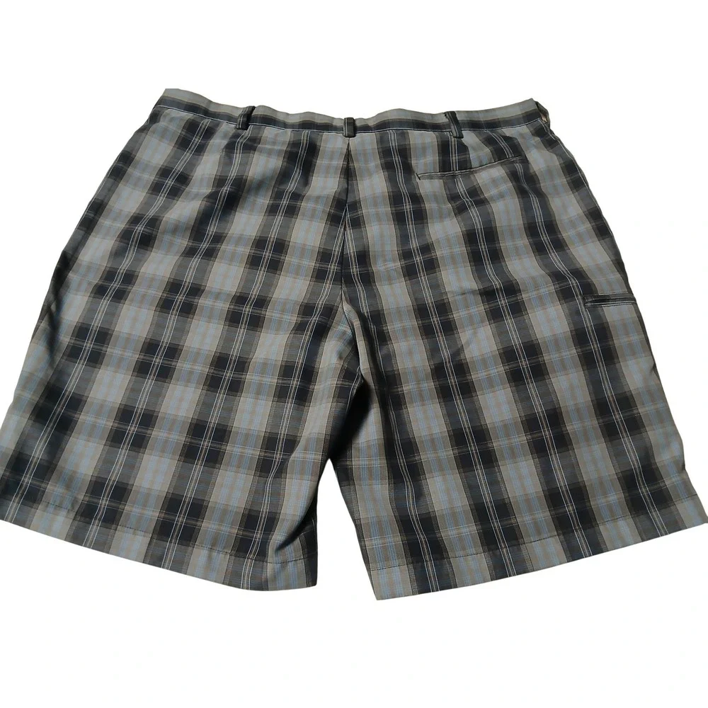 Grand Slam Mens Plaid Golf Shorts Blue Grey Black Size 40 Performance Activewear